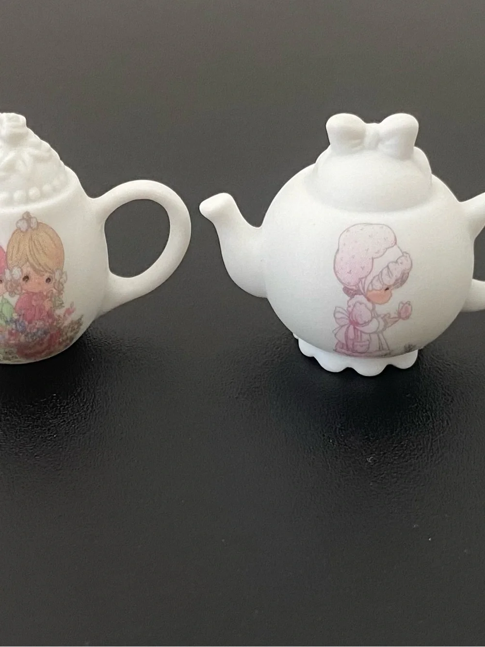 Precious Moments White Porcelain Mini Tea Set with Pink Accents